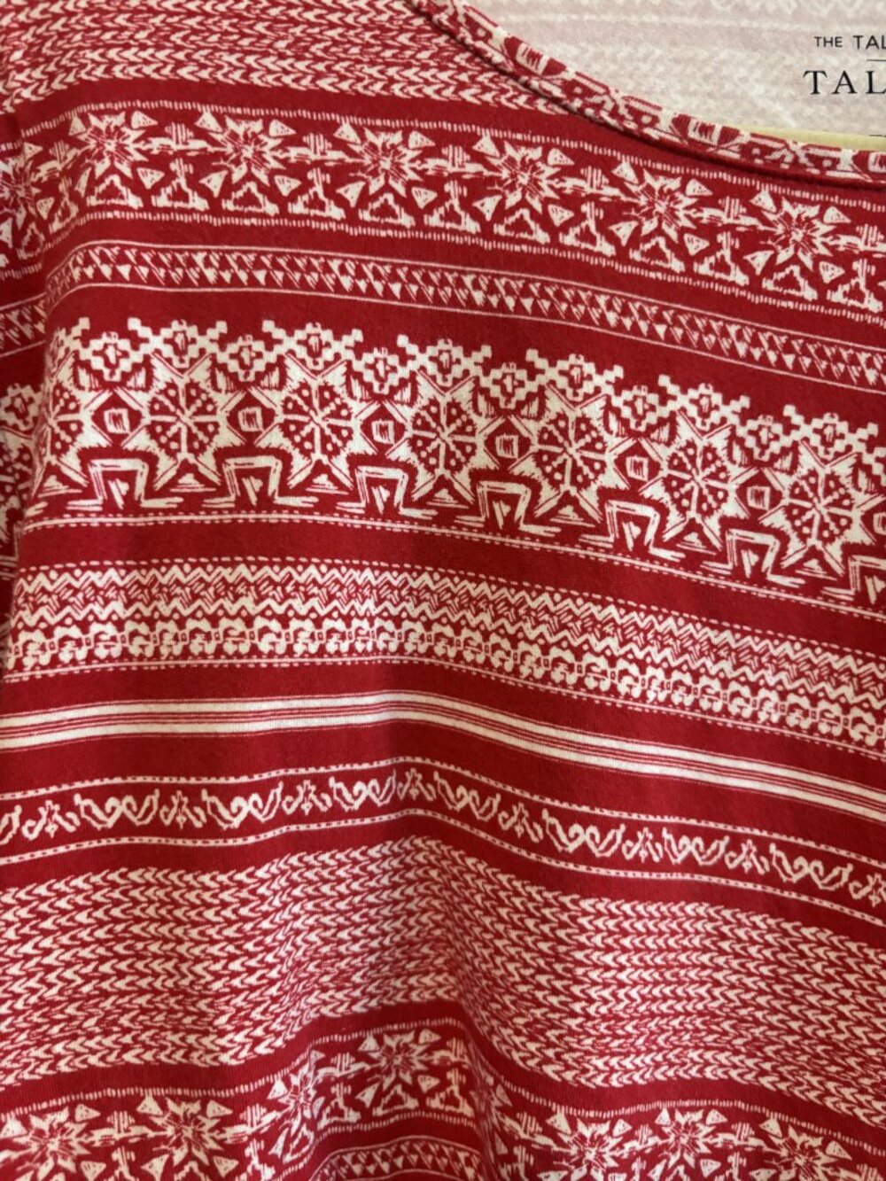 Talbots Red/White Nordic Long-Sleeve Tee - Picture 4 of 4